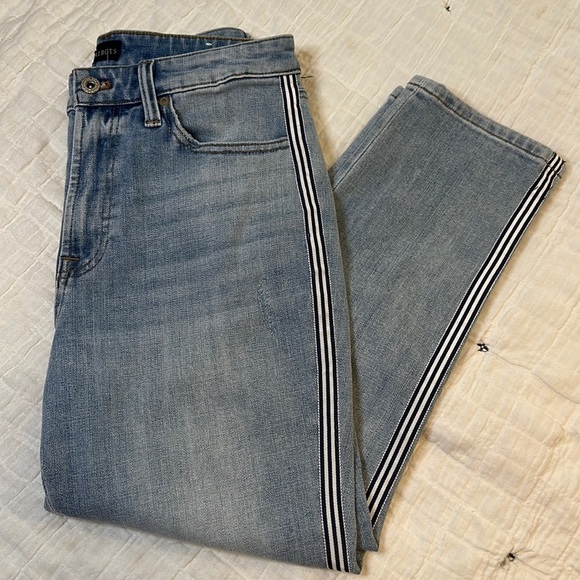 Talbots Denim - Talbots Modern Ankle Striped Straight Denim Light/Medium Wash Jean Size 6P